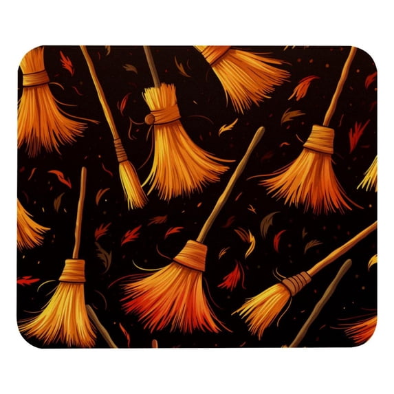 Broom Gaming Mouse Pad Desk Mat, Square 8.3x9.8 Inch Non-Slip Rubber Bottom Printed Design for Office and Gaming