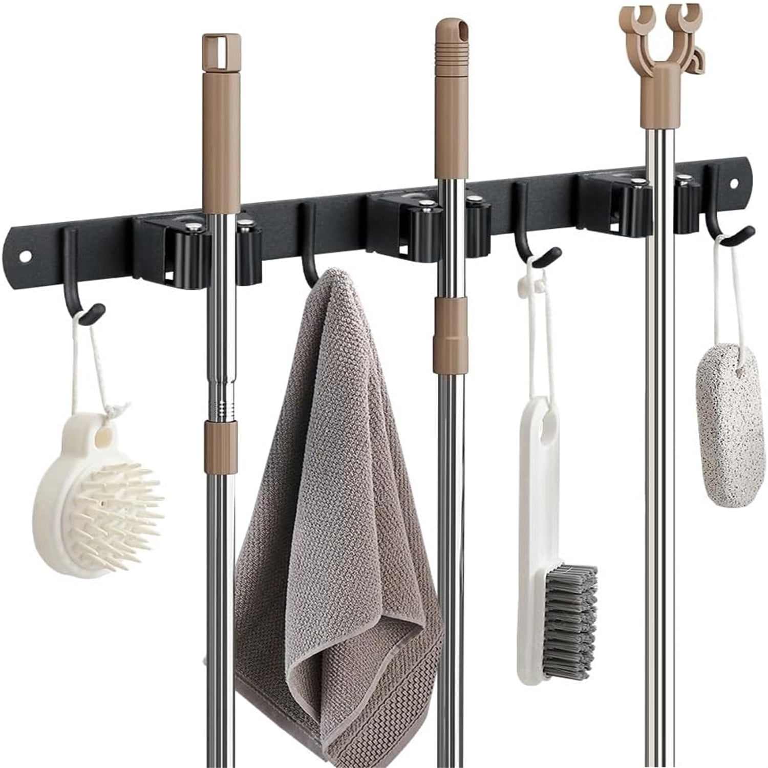 Broom Hanger and Mop Holder, Heavy Duty Garden Tool Organizer Rack Rake ...