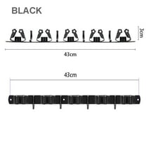 Broom Holder Mop Hanger Wall Mount Metal Organization Garage Storage Garden Kitchen Tool Organizer(5 Racks with 4 Hooks) black