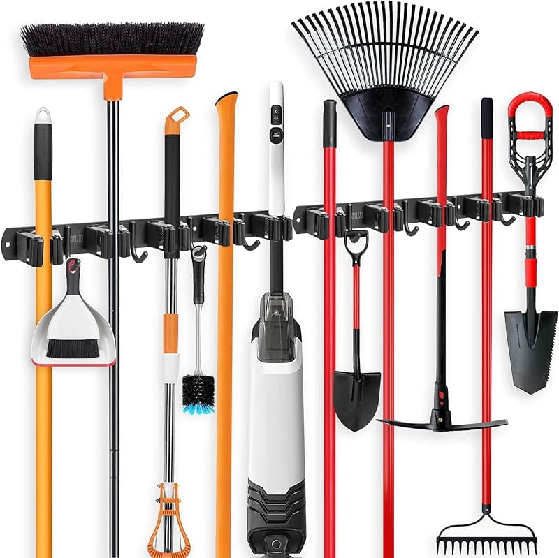 Broom Holder Wall Mount, Broom Holder Stainless Steel Heavy Duty Garage ...