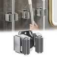 thumbnail image 1 of Broom Holder Wall Mount, Mop and Broom Holder Wall Mount, Stainless Steel Command Broom Holder with Screws, Garden Tool Storage Organizer for Kitchen, Home, Bathroom, Garage, 1 Pcs, 2.05x1.77x1.38", 1 of 4