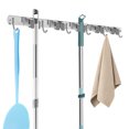 thumbnail image 1 of Broom Holder Wall Mount Stainless Steel Mop and Broom Holder with 5 Racks and 6 Hooks Effective Broom Organizer Versatile Broom Hanger Wall Mount for Kitchen Closet Laundry Room Pantry, 1 of 9