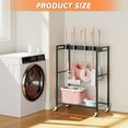 thumbnail image 1 of Broom and Mop Holder, Broom Storage Hanger, Cleaning Cart with Broom and Mop Hanger, Cleaning Cart with Wheels, Janitorial Cart for Household, Laundry Room Organization, 1 of 6