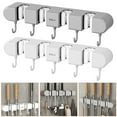 thumbnail image 1 of Broom Mop Holder with Hooks Wall Mounted Broom Storage Rack No Drilling Self-Adhesive Mop Broom Organizer Mop Holder Hanger for Bathroom Office Kitchen Closet Garage, 1 of 8
