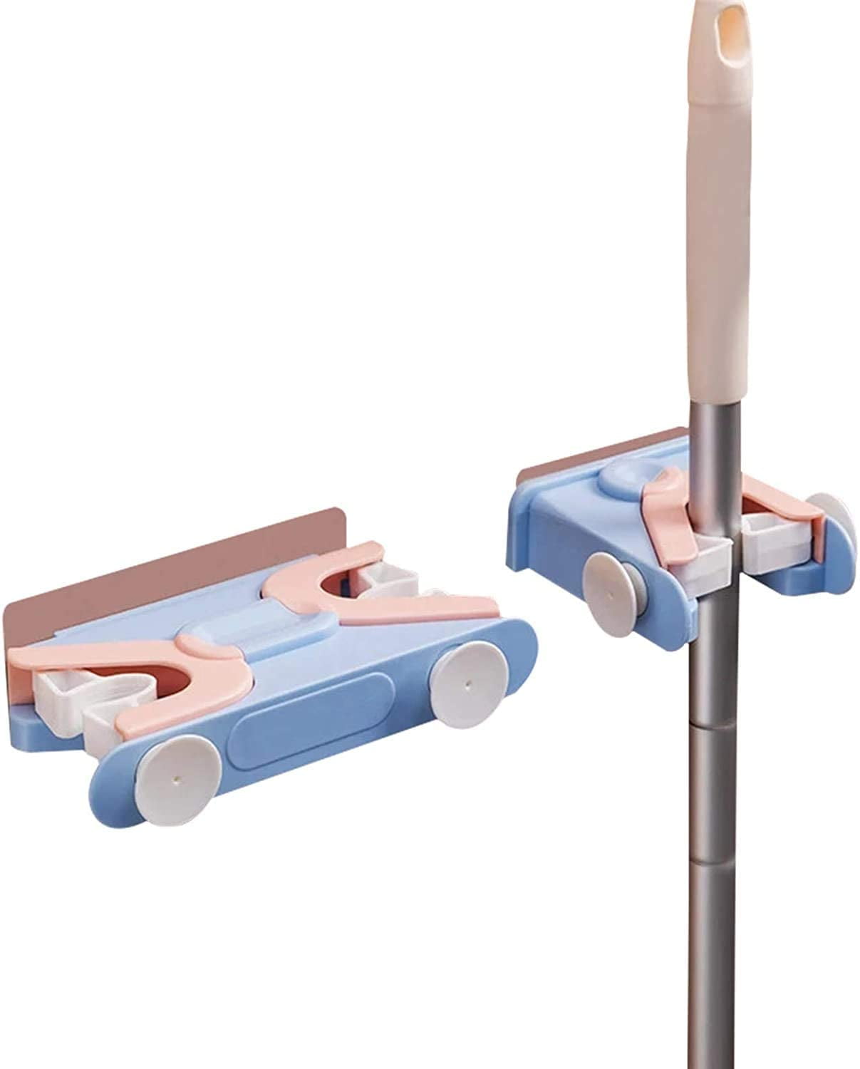 Broom Mop Holder, Mop Tidy Organizer,Wall Mounted Organizer with 3