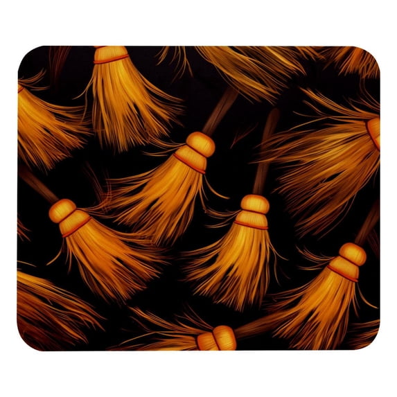 Broom Printed Square Desk Mat Gaming Mouse Pad with Non-Slip Rubber Bottom - 8.3x9.8 Inch Office and Gaming Mouse Pad