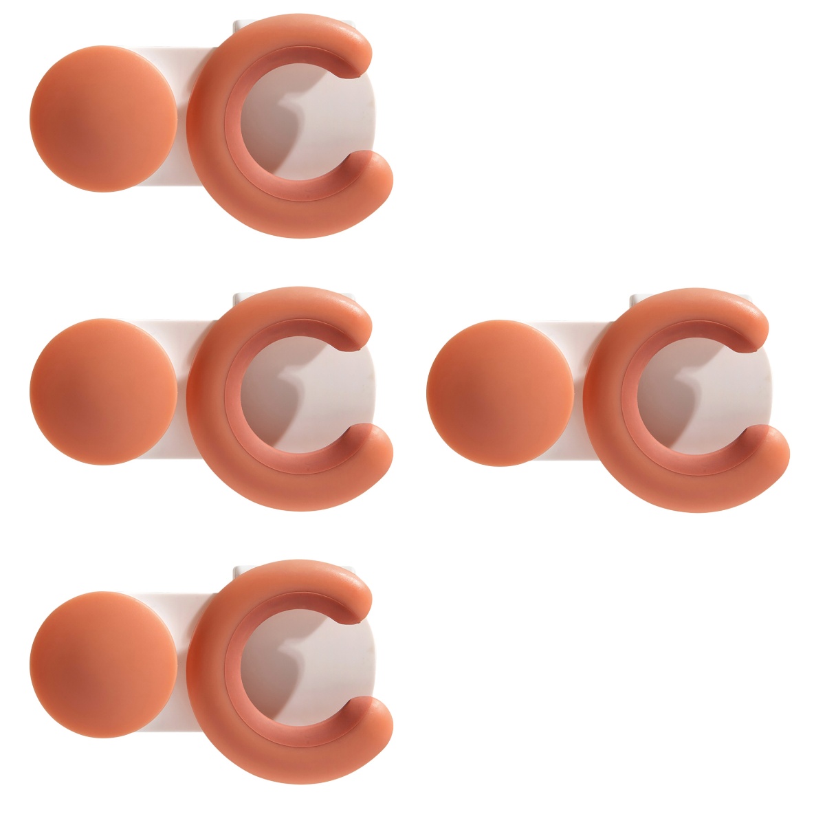 Broom Set of 4 Wall Hangers for Brooms and Mops Holder with Hook