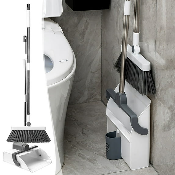 Broom Sweeping Dustpan Set Household Cleaning Tool Combination Non Stick Hair Sweeping Dustpan Carrying Dustpan Bucket Broom with Dustpan Combo Set
