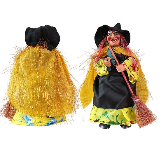 Broom Witch Hanging Prop Ceiling Halloween Decor, Ceiling Porch Tree Branch Haunted House Trick Or Treat Spooky Theme, Tear Proof Weatherproof Hanging Accessory For Festive Party Guests