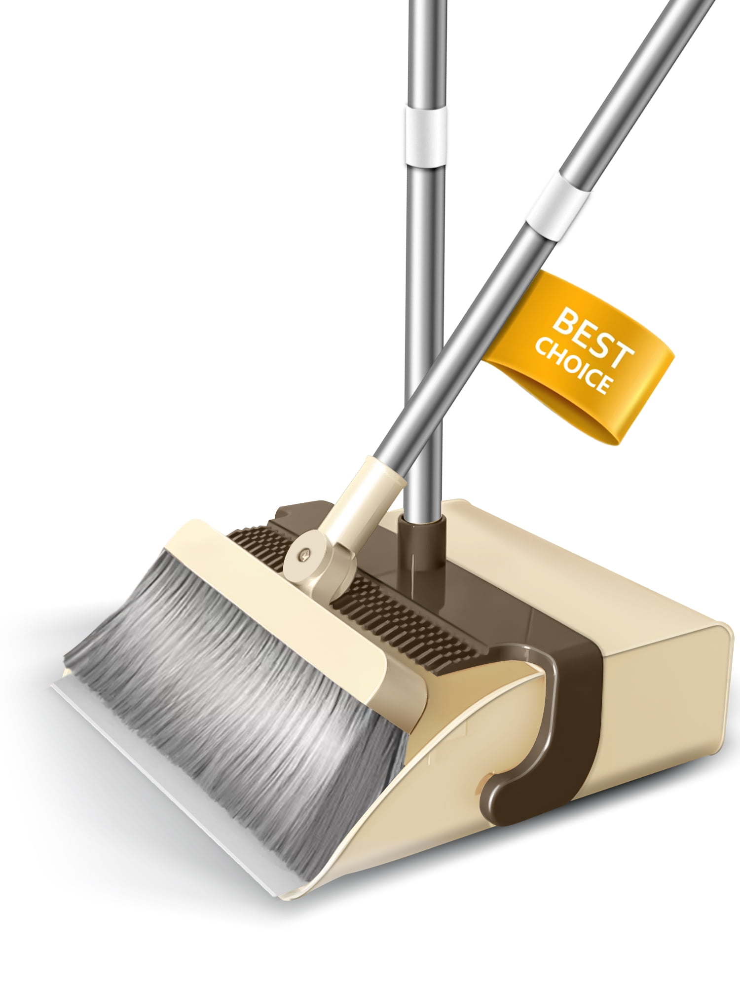 Broom and Dustpan/Dustpan with Broom Combo with 50.4" Long Handle Broom