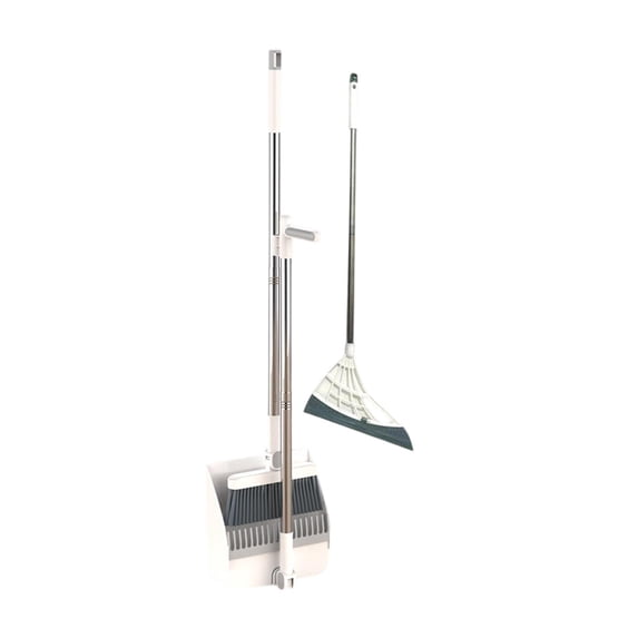 Broom and Dustpan Set for Home with 180° Rotating Head, Foldable Storage, and Soft Bristles - 3-Piece Cleaning Combo