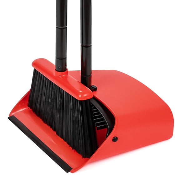 Broom and Dustpan Set with 52" Long Handle for Home Kitchen Room Office Lobby Floor Use Upright Stand Up Stand Up Broom with Dustpan Combo