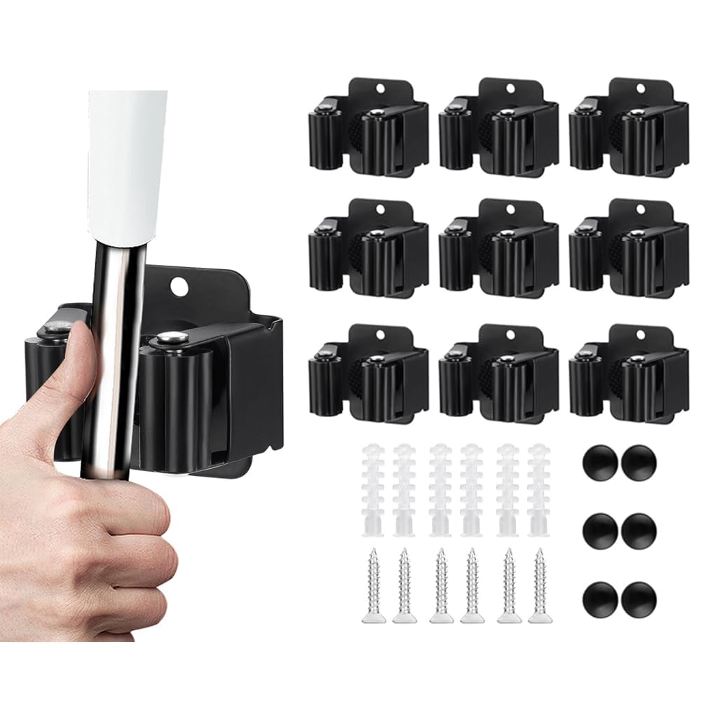 Broom and Mop Holder, Heavy Duty Garden Tool Organizer Rack Rake and ...