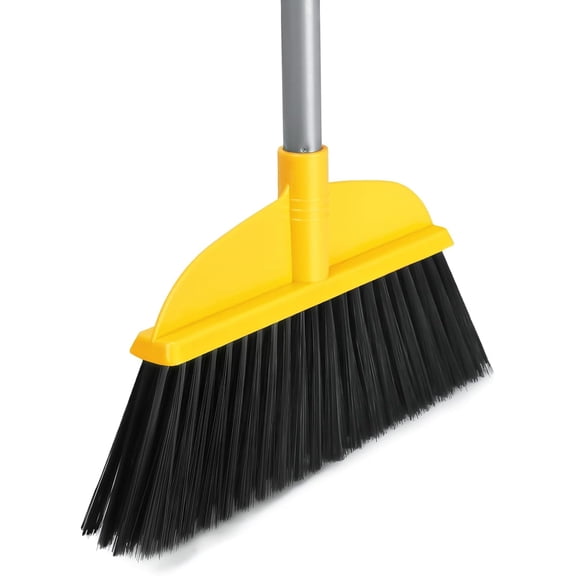 Broom for Hardwood Floors Indoor Sweeping Brooms with Soft Bristles and 55 Long Handle for Tile Laminate Deck Hard Floor Cleaning-Yellow