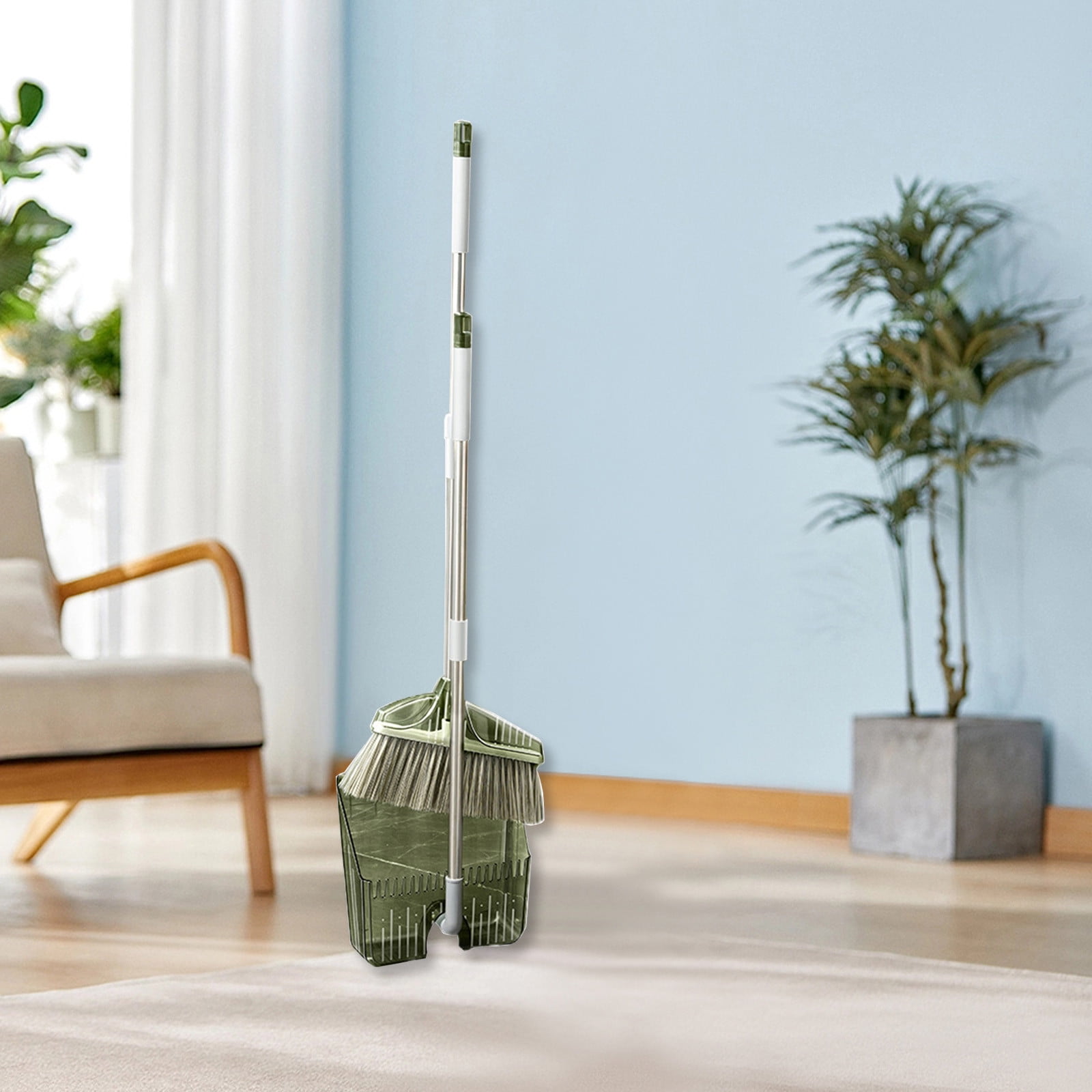 Broom with Dustpan Combo Set Stand Brooms And Dustpan Set Doublelayer