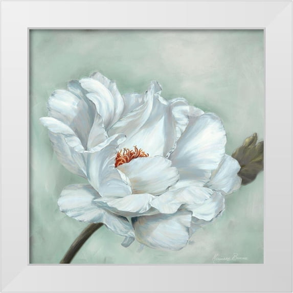 Broome, Marianne 12x12 White Modern Wood Framed Museum Art Print Titled - Precious Peony I