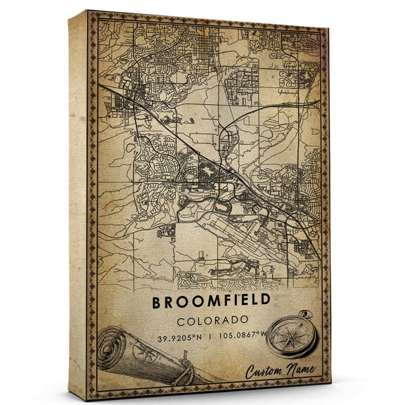 Broomfield Map Poster, Colorado Map Art Poster, Canvas, Broomfield Map City style Watercolor art Poster, Broomfield Map Canvas - 89AZ1167