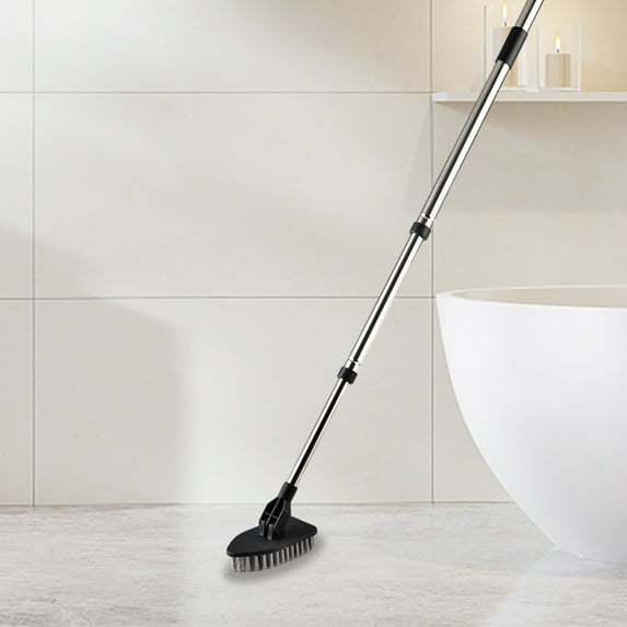 Brooms and Dustpan Set, Indoor Standing Magnetic Storage, with Scraping Teeth Scraper, 45" Extendable Handle 180° Rotatable, for Home Cleaning