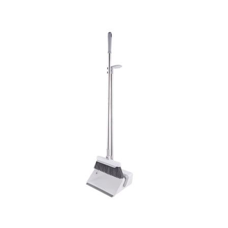 Brooms and Dustpan Set, Self-Cleaning Dustpan with Teeth, Stand-Up Broom for Home and Office Cleaning
