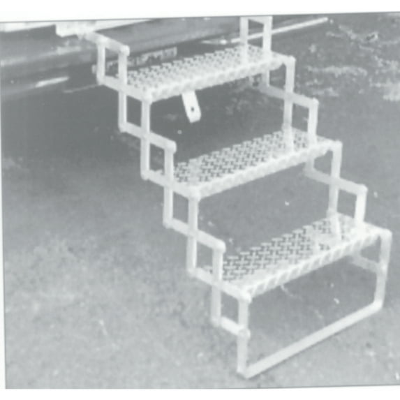 Brophy Products AS04 4-Step Aluminum RV Scissor Steps with 31" to 40" Rise