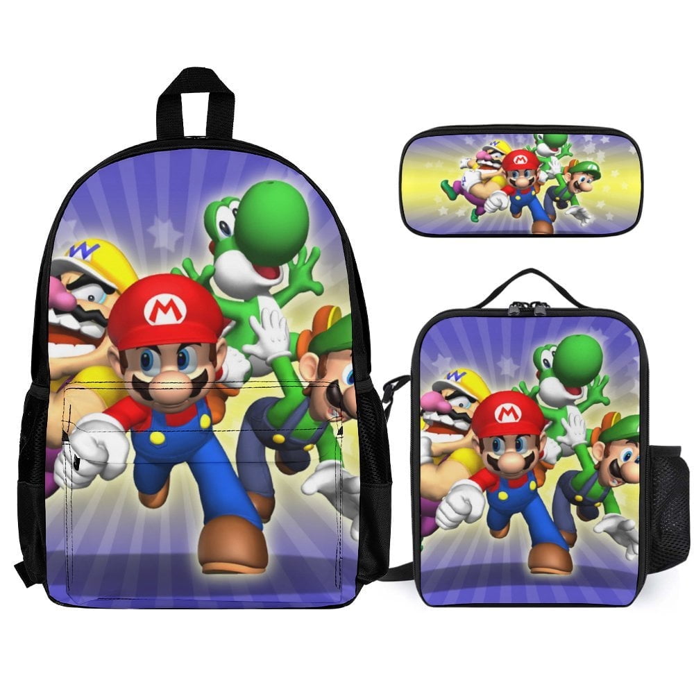 3-Piece Kids Backpack Set - Baseball Print Bookbag, Insulated Lunch Bag, Pencil Case - View #6