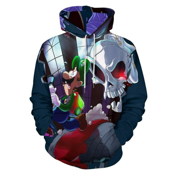 Bros Luigi's Mansion Fashion Sweatshirts Hoodies For Mens And Womens 3D Printing Hoody Pullover Winter Daily Unisex Adult Hooded Clothes With Drawstring And Pocket