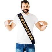 Brosash Bachelor Party Sash - Classy Groom To Be Sash with Gold Lettering - Funny Wedding Gifts for Men