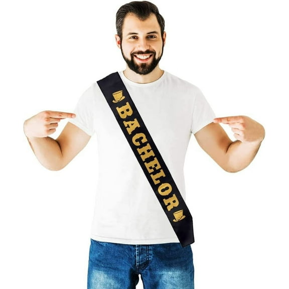 Brosash Bachelor Party Sash - Classy Groom To Be Sash with Gold Lettering - Funny Wedding Gifts for Men