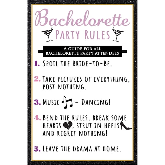 Brosash Bachelorette Party Rules: 10 Charming Cards (6 x 4 inches) for an Unforgettable Night