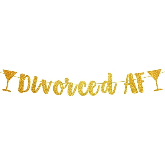 Brosash Gold Divorced AF Banner - High Quality Divorce Party Decor - Party Supplies Gifts for Women