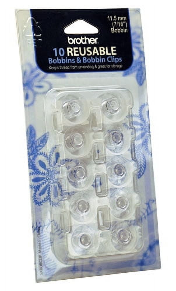 Brother Bobbins SA156 Clear Plastic, 10-pack, Class 15, 11.5 size