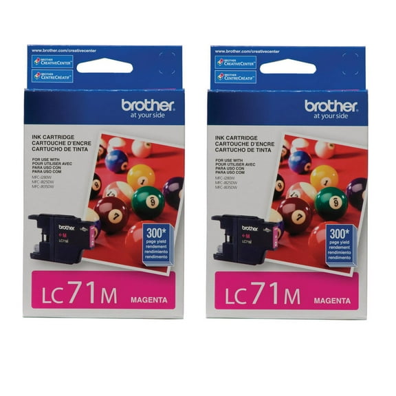 Brother 2 Pack LC71 Innobella Standard Yield Magenta Ink Cartridge, 300 pages Yield