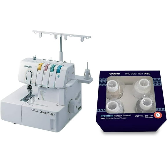 Brother 2340CV Coverstitch Serger, Sturdy Metal Frame, 1,100 Stitches Per Minute, and ETSERGSTR Premium Serger Thread Assortment