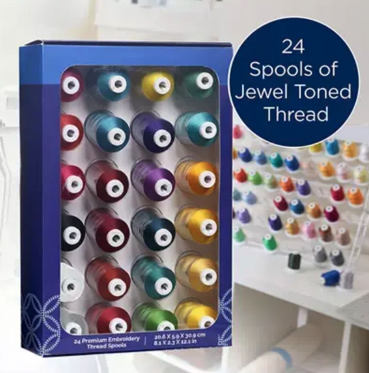 Brother 24 Jewel Colors Embroidery Thread Set ETPJEWEL24