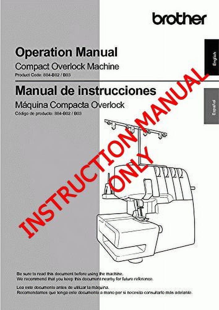 Brother XR3774 Sewing Machine Owners Instruction Manual 