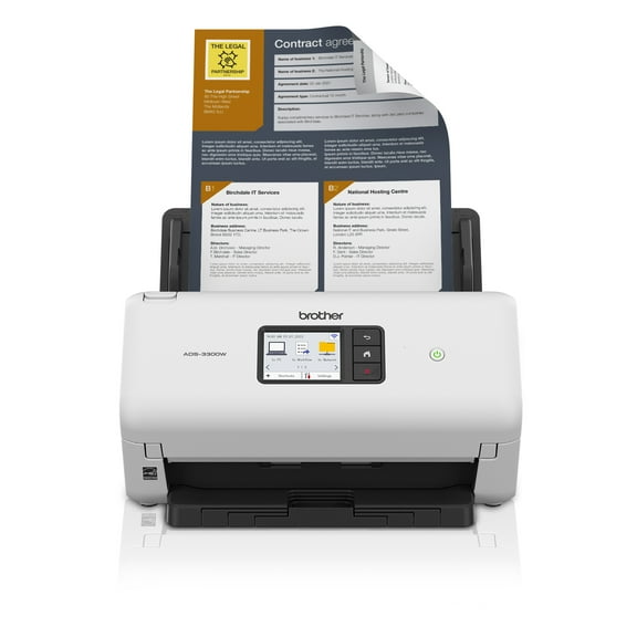 Open Box Brother ADS-3300W, Wireless High-Speed Desktop Monochrome/Color Scanner for Small Offices & Home Offices