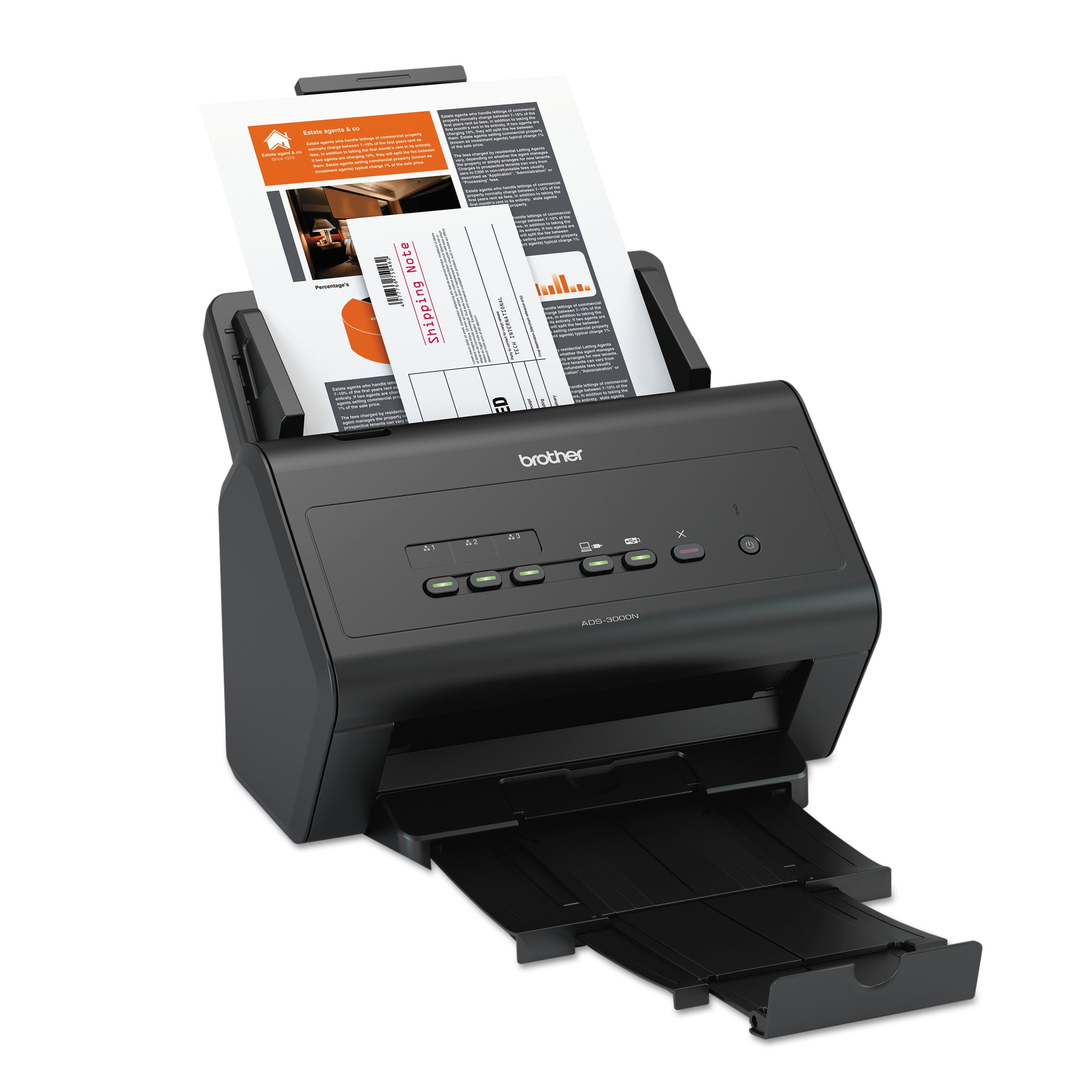 Brother ADS3000N High-Speed Network Monochrome/Color Document Scanner for Mid to Large Size Offices