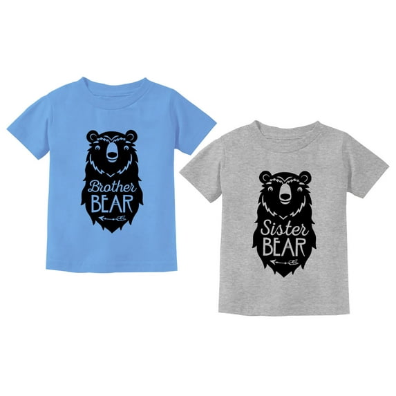 Brother And Sister Matching Outfits Bear Family Siblings Shirts Set Kids Tee Toddler California Blue 5/6 / Baby Gray 3T