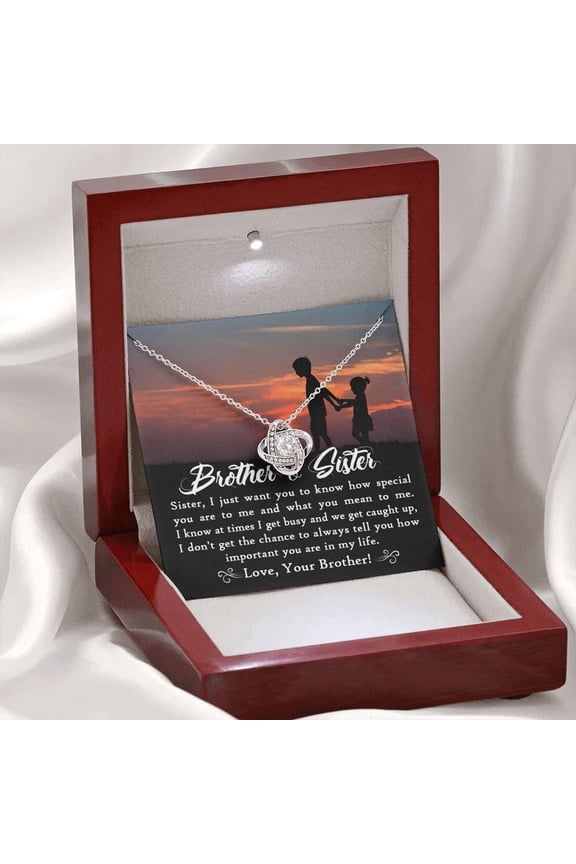 Brother And Sister Necklace - Little Sister Gift from Big Brother, Christmas Gift for Sister, Sibling Gift Ideas, Meaningful Message Card Inside
