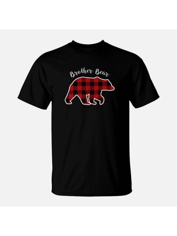 Brother Bear Men Red Plaid Christmas Family Gift TShirt