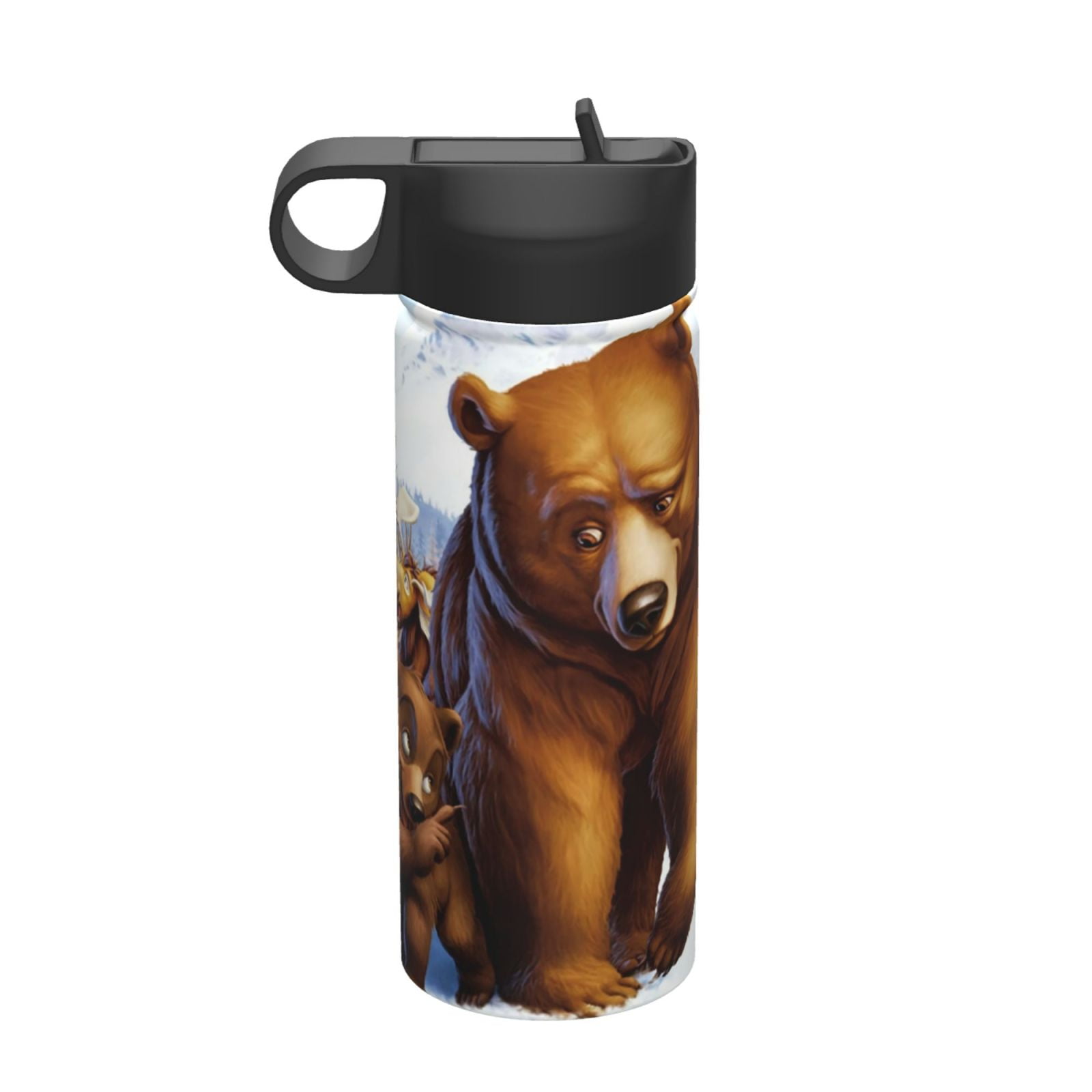 Brother Bear Water Bottle, Cute Pattern Stainless Steel Vacuum