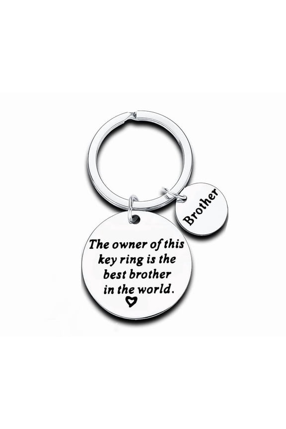 Brother Birthday Gifts from Brother Gifts Keychain for Men Big Brother Gift for Brothers Christmas Presents for Bro The Best Brother in the World Engraved Keychain
