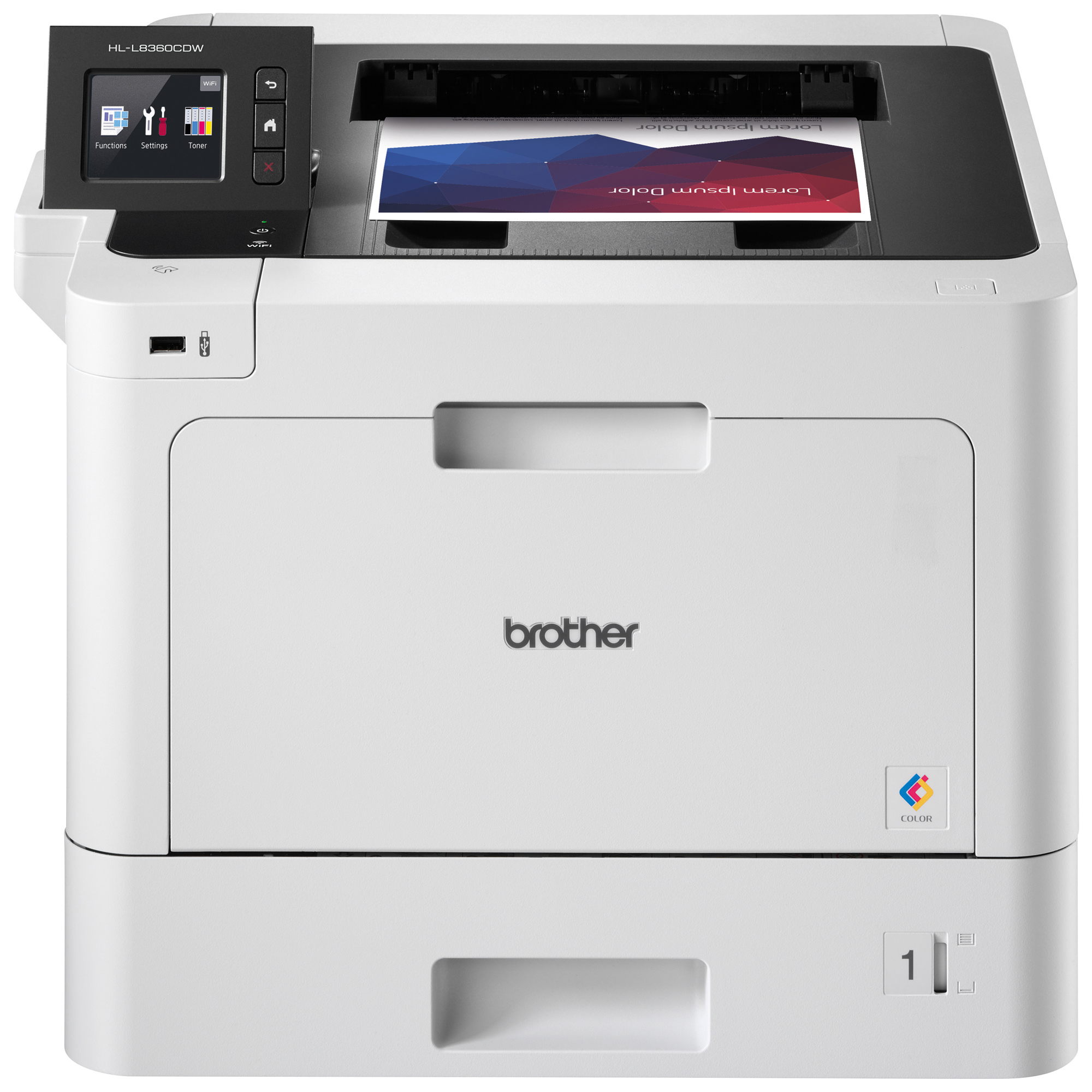 Brother Business Color Laser Printer, HL-L8360CDW, Wireless Networking, Automatic Duplex Printing, Mobile Printing, Cloud printing - image 1 of 10