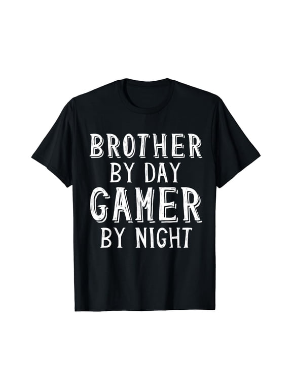 Brother By Day Gamer By Night Best Video Game Sibling Gift T-Shirt