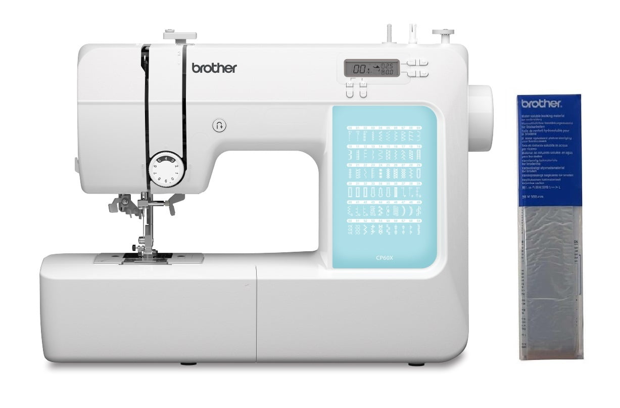 Brother CP60X Computerized Sewing Machine, 60 Built-in Stitches, LCD Display, 7 Feet and SA520 Water Soluble Stabilizer