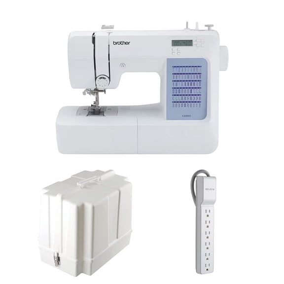 Brother CS5055 Computerized Sewing Machine, 60 Built-in Stitches w/ 6-Outlet Surge Protector + Hardcase