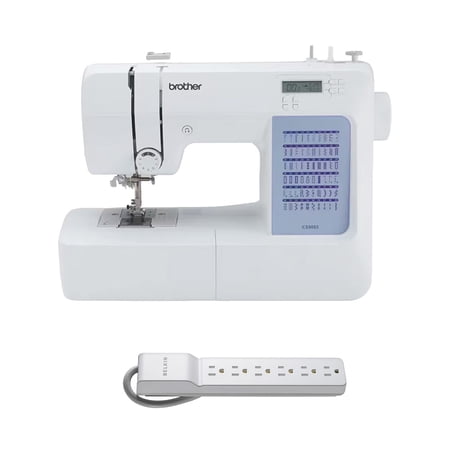 Brother CS5055 Computerized Sewing Machine, 60 Built-in Stitches w/ 6-Outlet Surge Protector