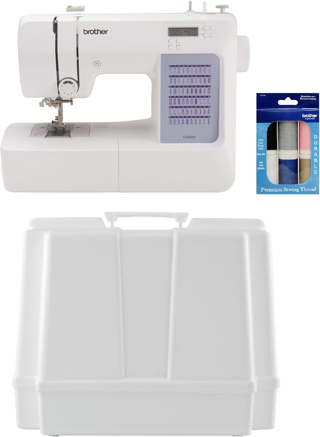 Brother CS5055 White Computerized Sewing Machine with 60 Stitches