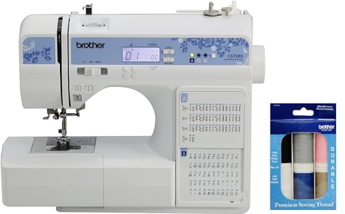 Brother CS7205 Computerized Sewing Machine with Wide Table, 150 Built-in Sewing Stitches, 1 Font, Wide Table, 11 Sewing Feet