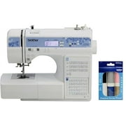 Brother CS7205 Computerized Sewing Machine with Wide Table, 150 Built-in Stitches, 11 Included Sewing Feet and 6-Piece Premium Sewing Thread Pack